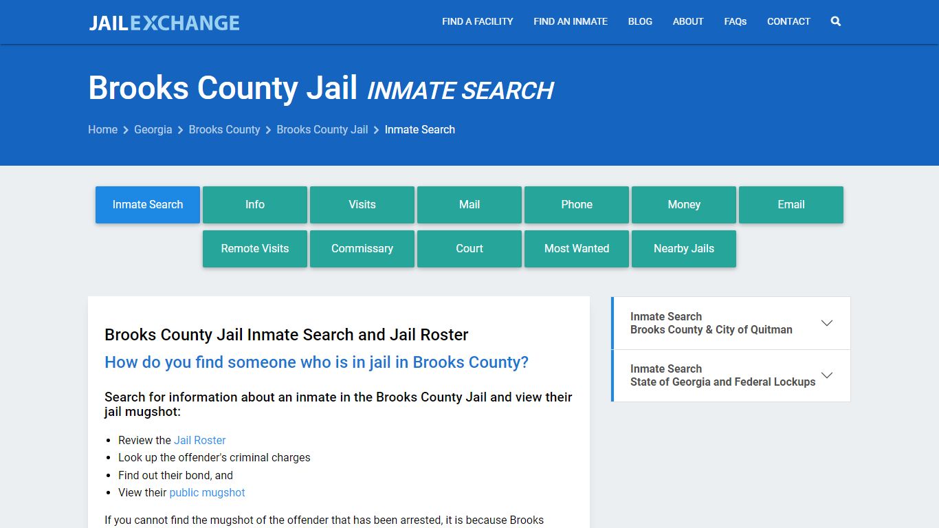 Inmate Search: Roster & Mugshots - Brooks County Jail, GA